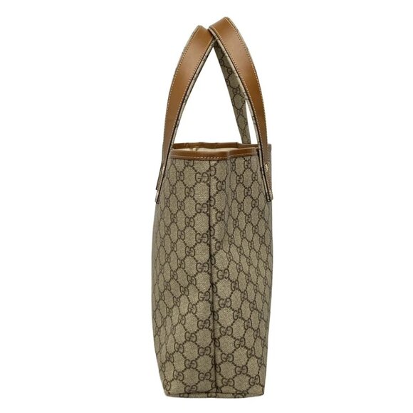 GUCCI GG Plus GG Supreme/Shelly (Web) Gray Beige Dark Brown PVC - 797-061725 - Picture 4 of 14